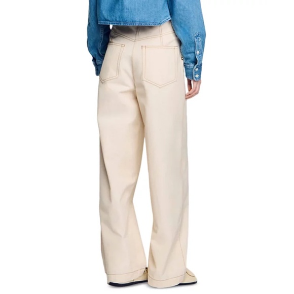 Leon Lace Up High Rise Jeans in Sand - Picture 3 of 6